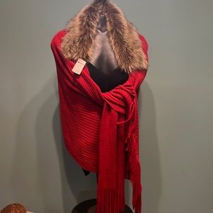 Cosmos Wrap red with vegan for collar